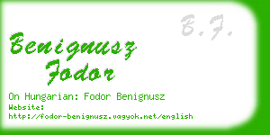 benignusz fodor business card